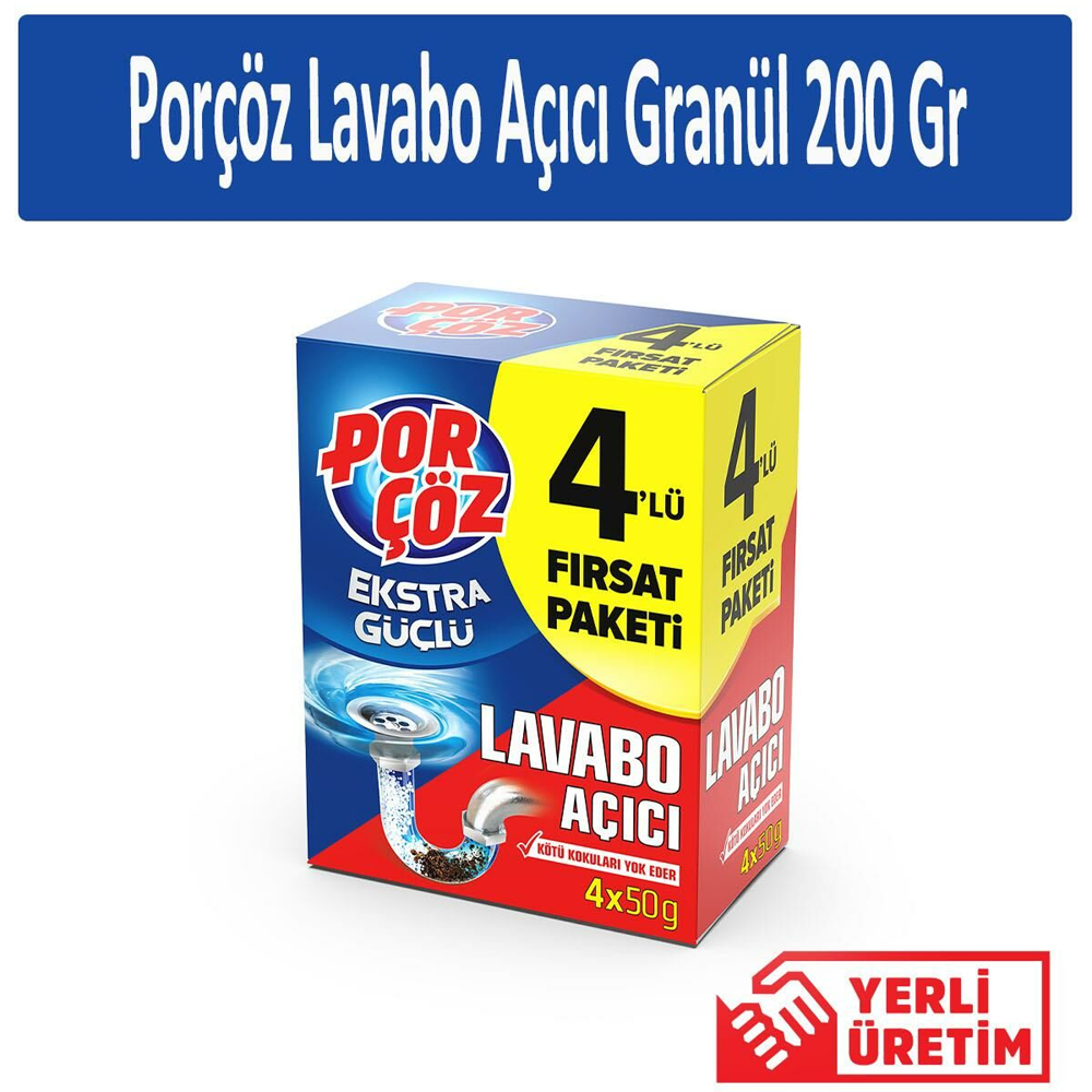 Lavabo AçıcılarPorçöz Lavabo Acıcı Granül 200 Gr