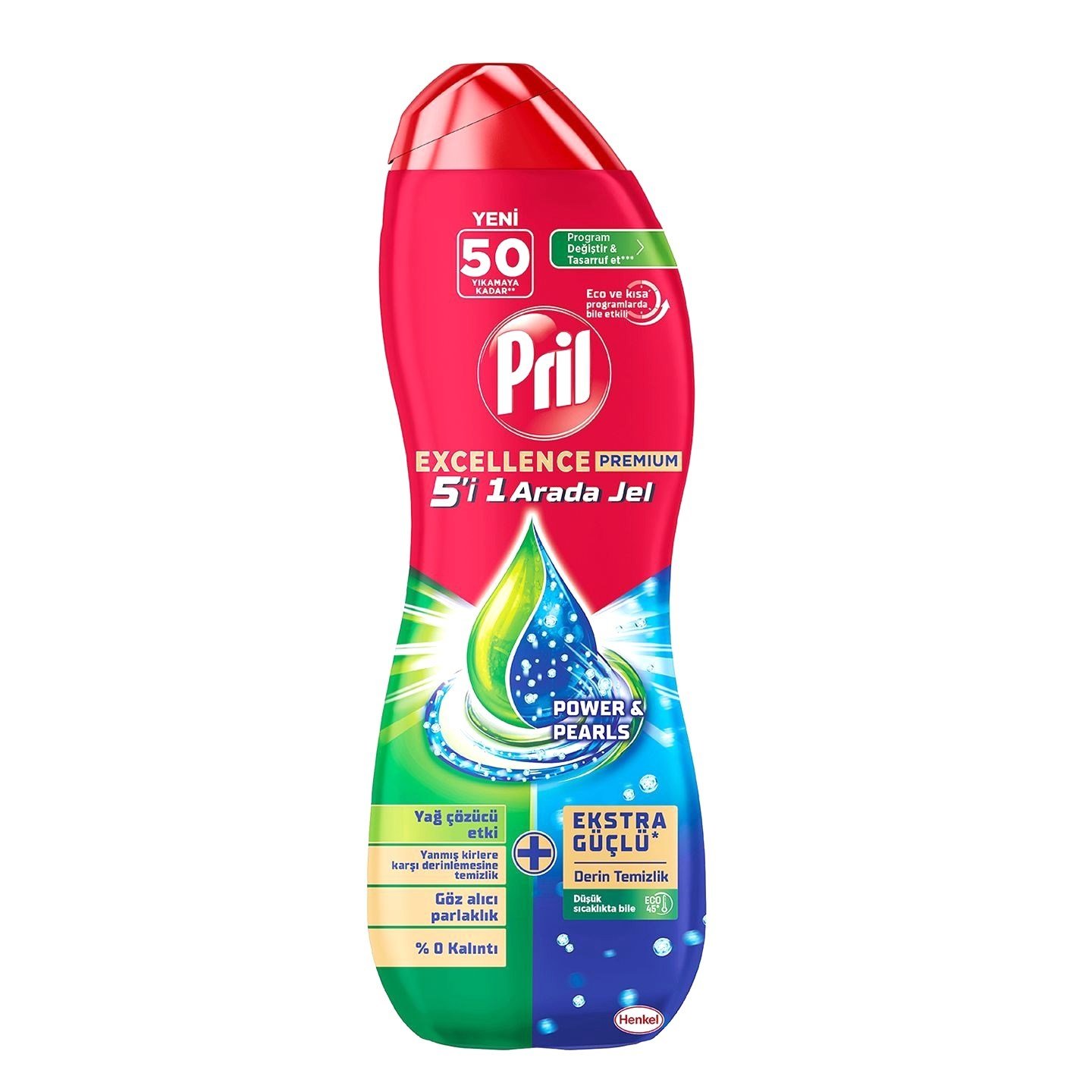 Jel Bulaşık DeterjanıPril Excellence Jel Yağ Çözücü 50 Yıkama