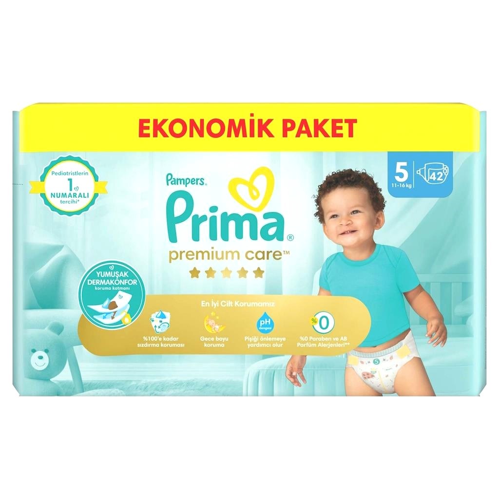 Bebek BezleriPrima Bebek Bezi Premium Care 5 Beden Junior 11-16 kg 42 li