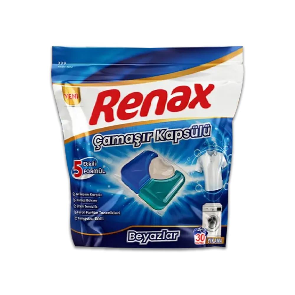 Çamaşır DeterjanıRenax Çamaşır Kapsülü Beyazlar 30 lu 480 g