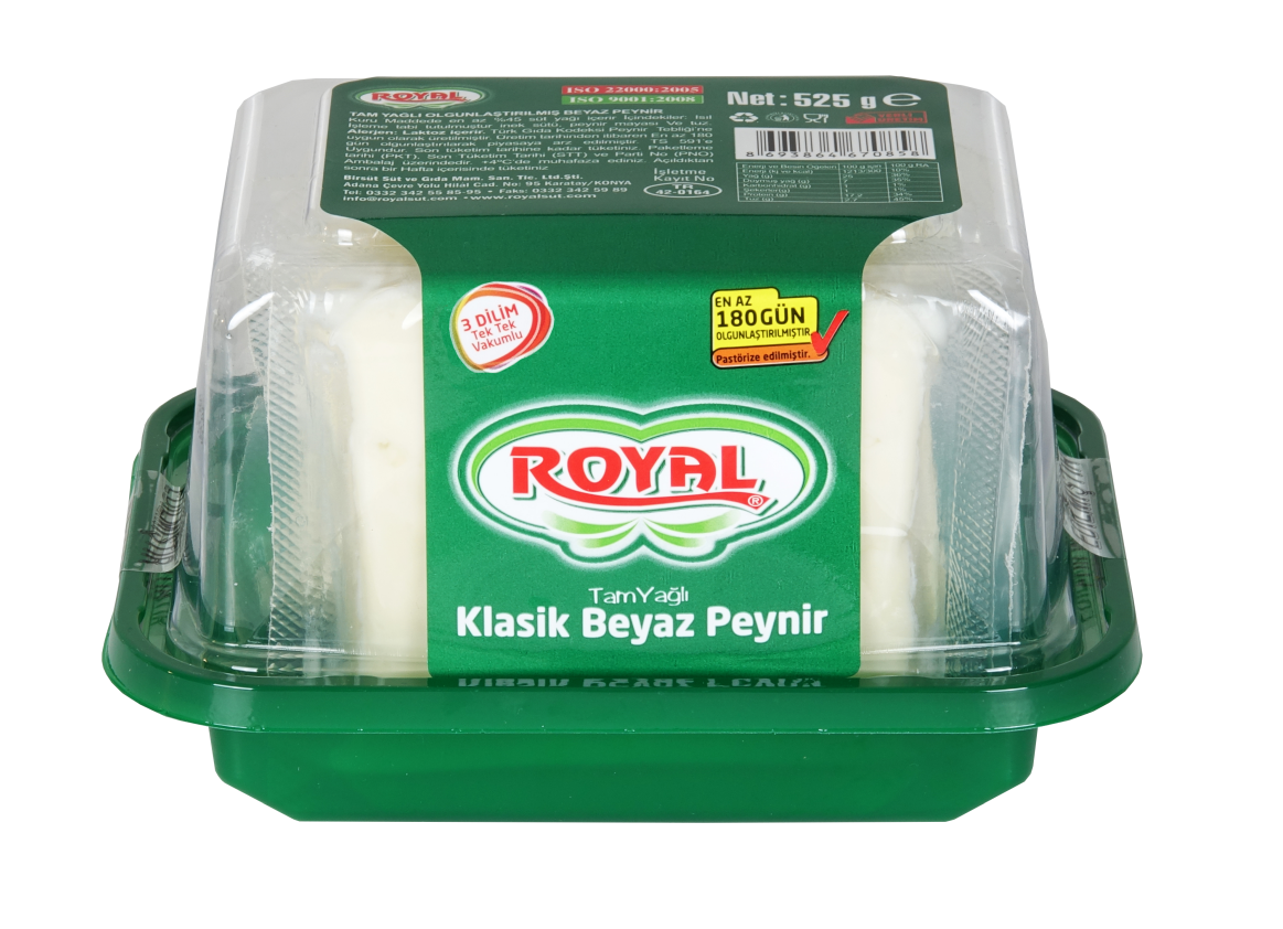 İnek PeyniriRoyal Beyaz Peynir Klasik 450 Gr 3 Dilim