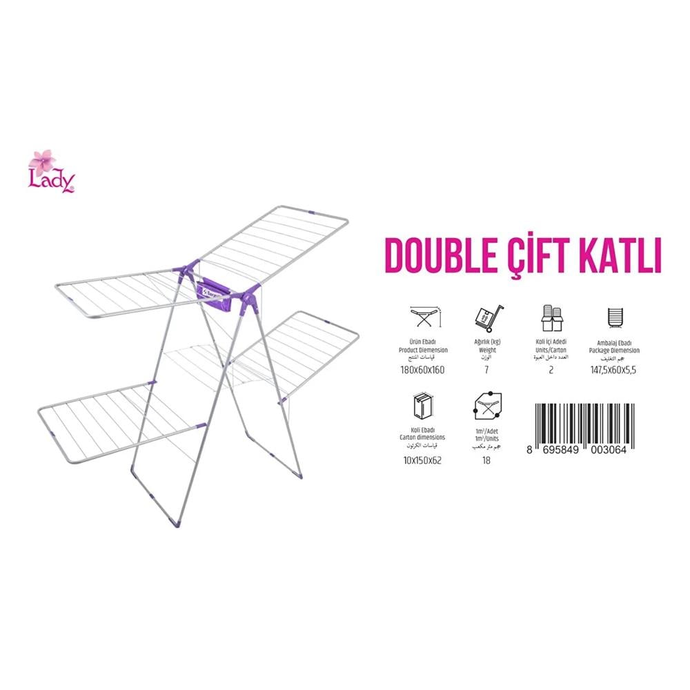KurutmalıkSaraylı Çamaşır Kurutmalık Çift Kat Caprice Double