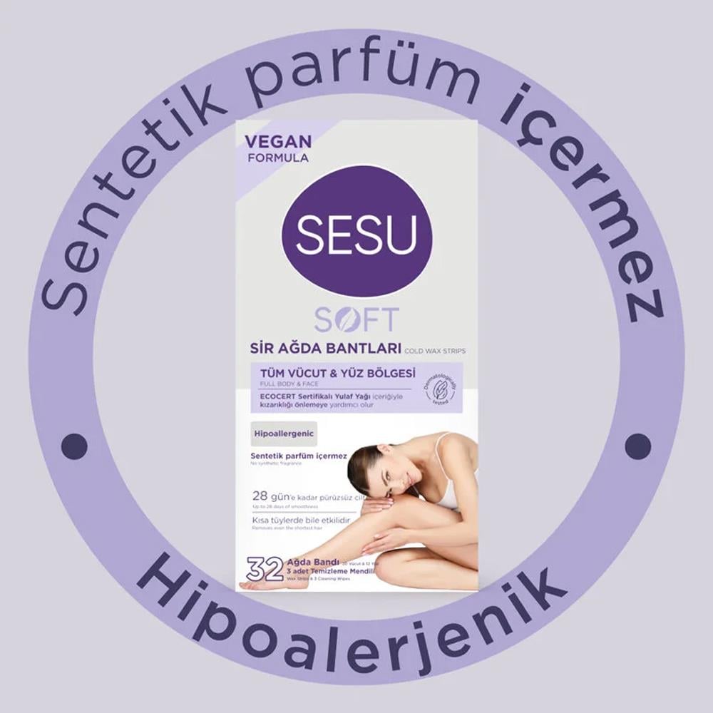 AğdaSesu Sir Ağda Bantları 32 li Soft Yulaf Yağı
