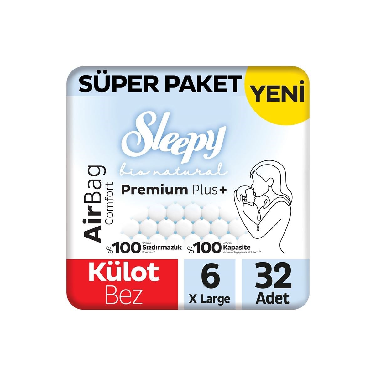 Bebek BezleriSleepy Bio Natural Airbag Comfort Bebek Bezi 6 Numara XLarge 32 Adet