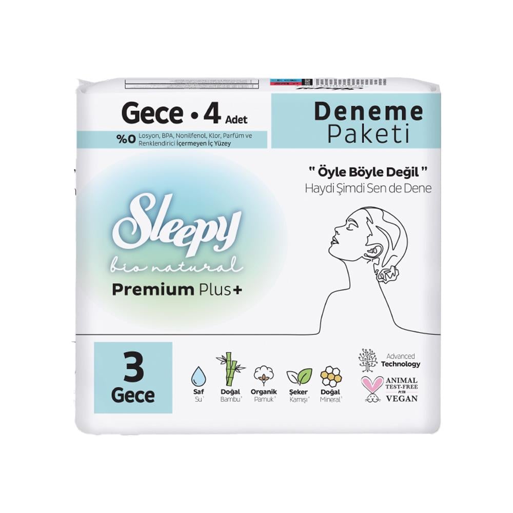 Ultra PedSleepy Bio Natural Hijyenik Ped Deneme Paketi Gece 4 Lü