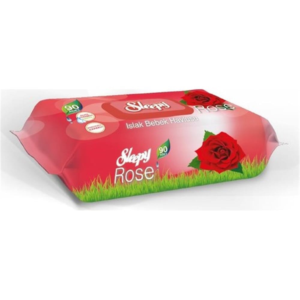 Sleepy Islak Havlu Gül 90Lı