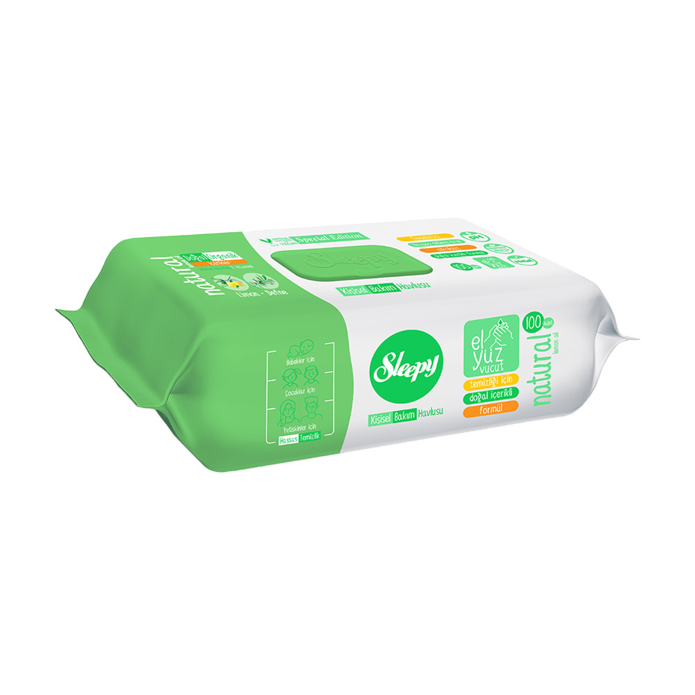 Kişisel Bakım, KozmetikSleepy Kişisel Bakım Havlusu Natural Limon&Defne 100 lü