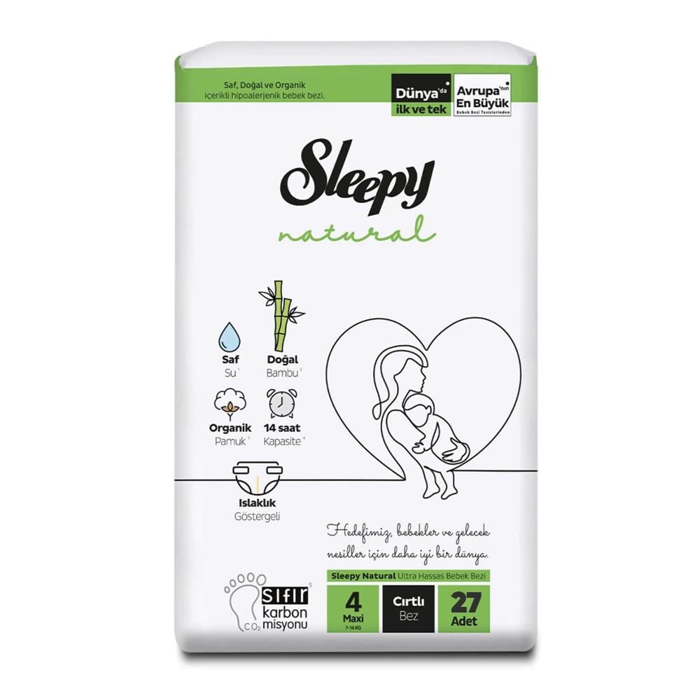 Bebek BezleriSleepy Natural Bebek Bezi 4 Beden Maxi 7-14Kg -27'li