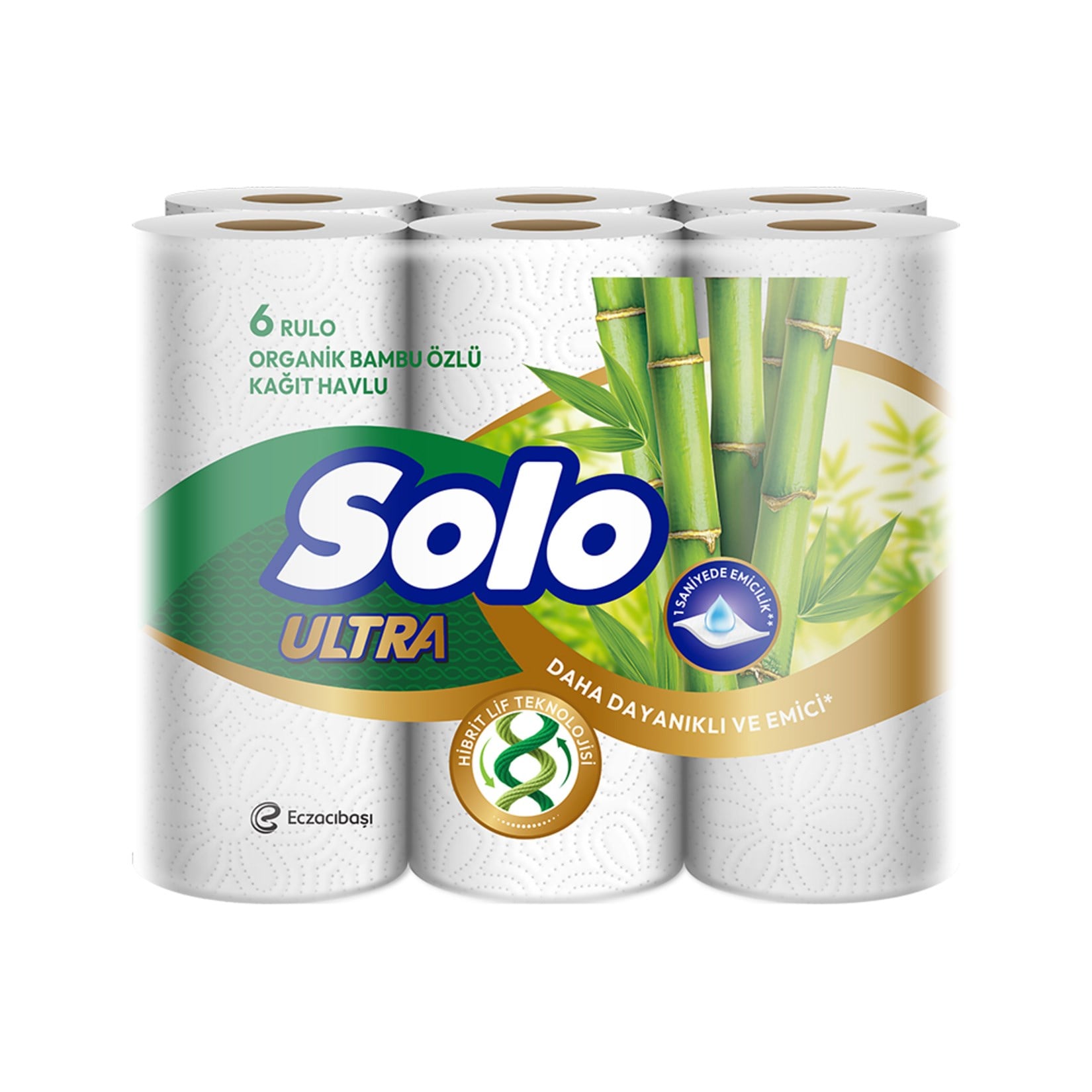 Kağıt HavluSolo Havlu Ultra Organik Bambu Özlü 6 lı