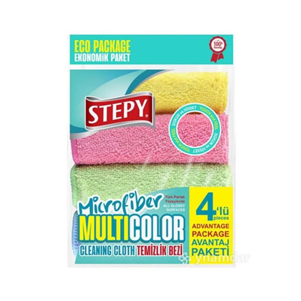 Temizlik BeziStepy Microfiber Temizlik Bezi Multicolor 4 lü