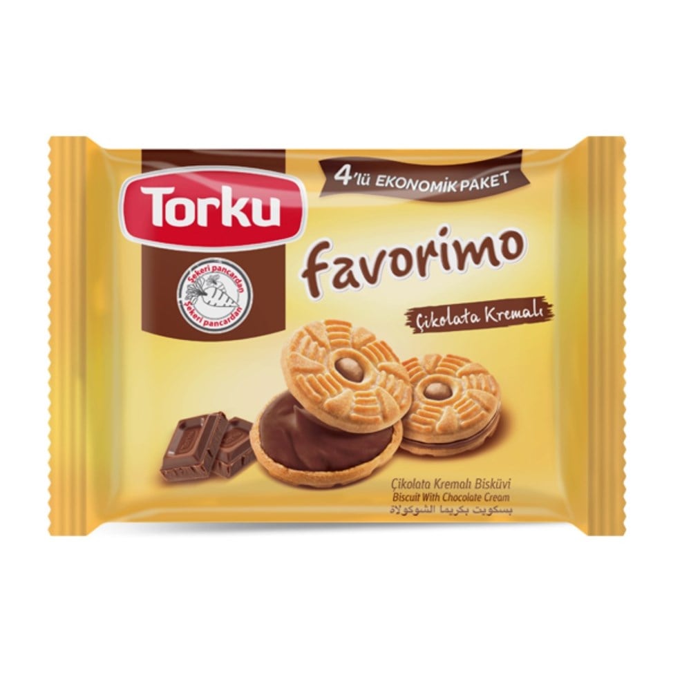 Torku Bisküvi Favarimo Çikolata Kremalı 244 Gr 4 lu paket
