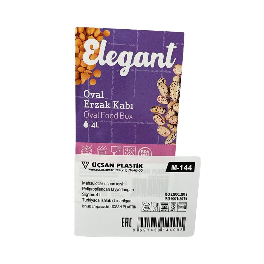 Üçsan Oval Saklama Kabı 4 Lt