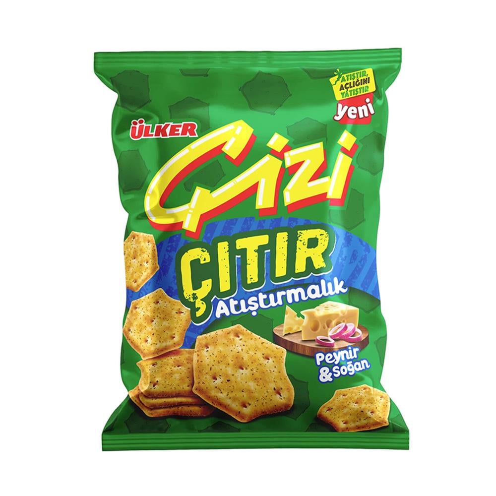 Ülker Çizi Kraker Bisküvi Çıtır Atıştırmalık Peynir & Soğan 40 Gr