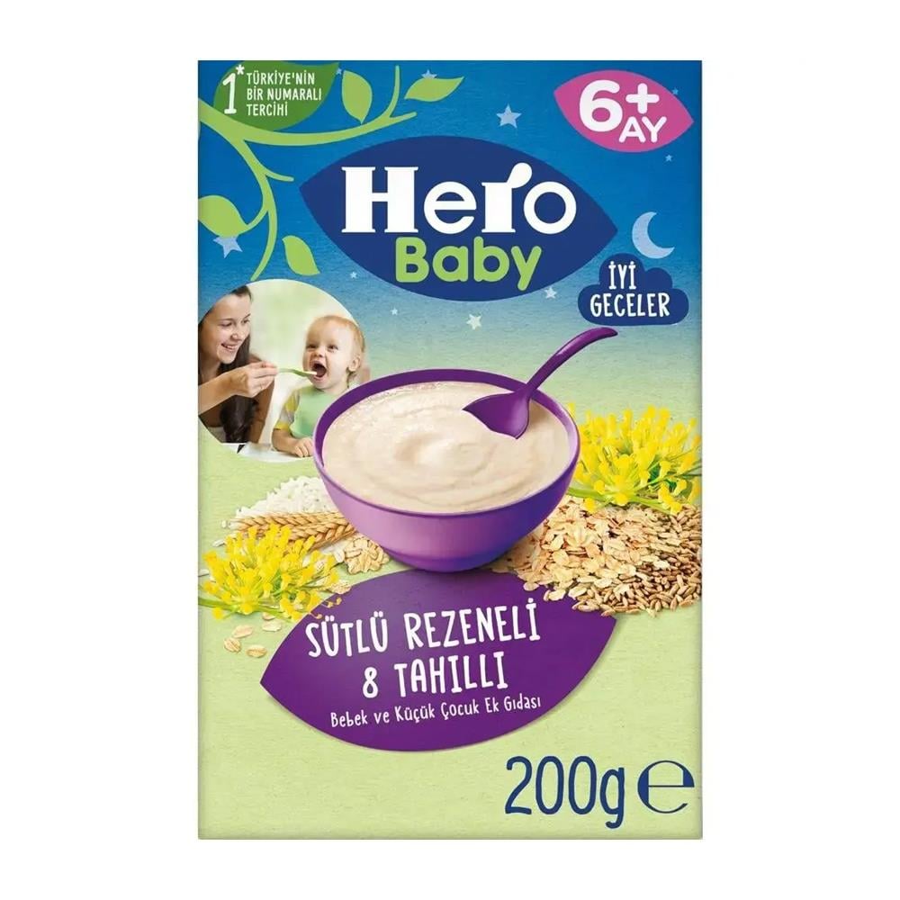Ülker Hero Baby Sütlü Rezeneli 8 Tahıllı Mama 200 Gr.