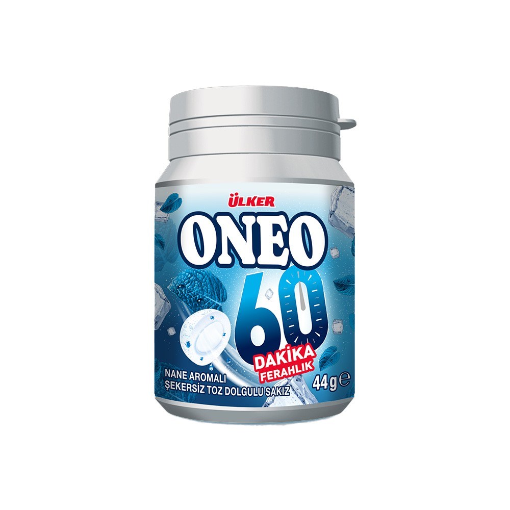 SakızÜlker Oneo Nane Aromalı Şekersiz Toz Dolgulu Sakız 60 dk 44 g