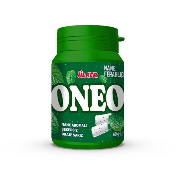 SakızÜlker Oneo Yeşil Nane Aromalı Şekersiz Sakız 60 g