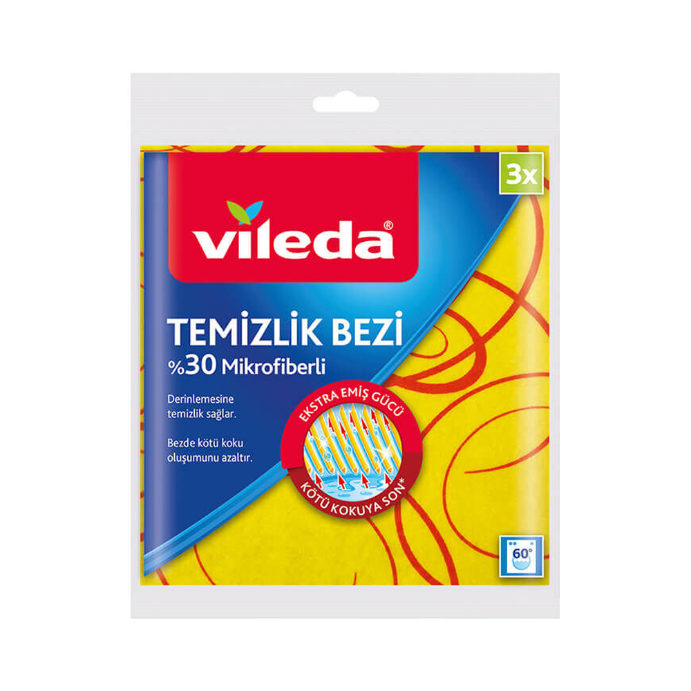 Temizlik BeziVileda Temizlik Bezi Mikrofiber %30 3 Lu