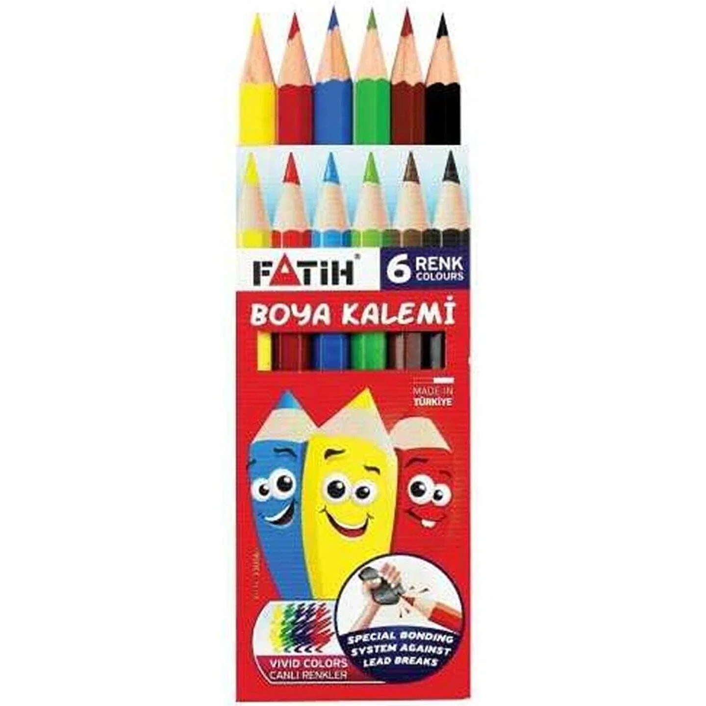 Kırtasiye, Ofis MalzemeleriYarım Boy Kuru Boya 6 lı Fatih