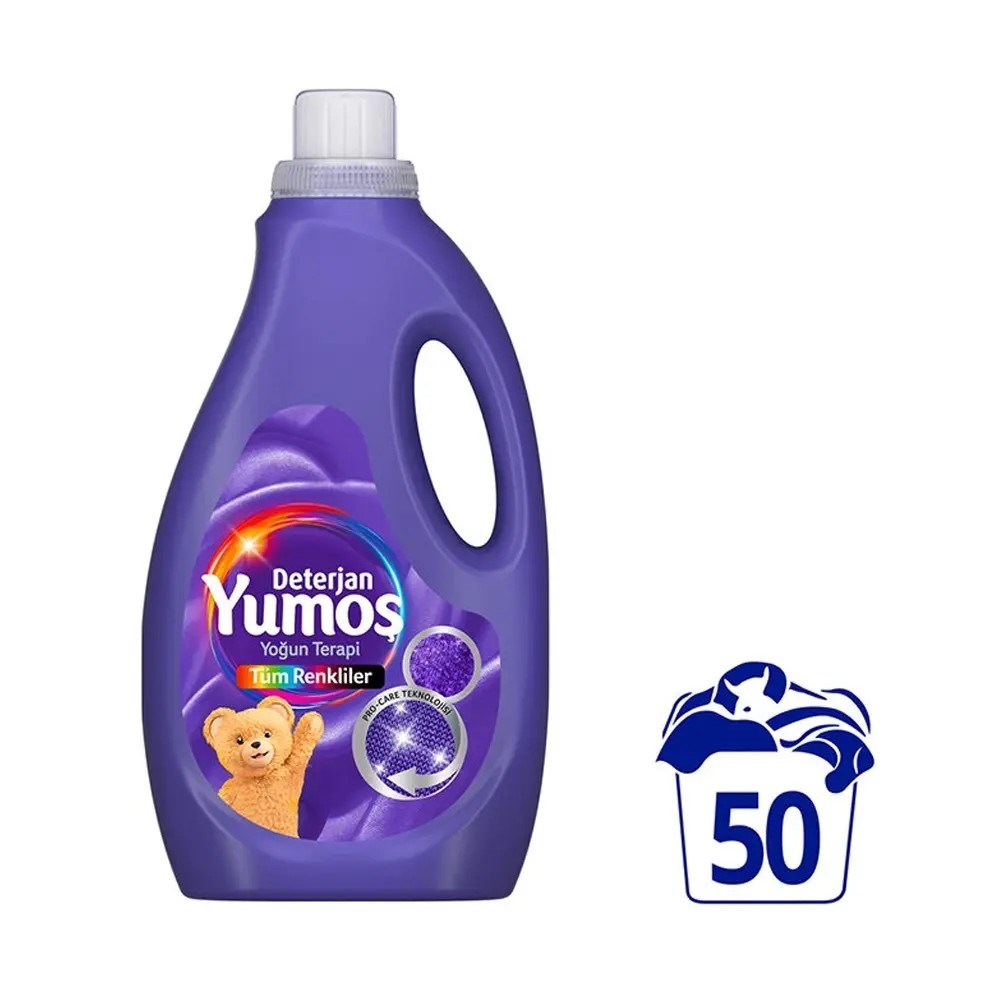 Sıvı Çamaşır DeterjanıYumoş Sıvı Bakım Deterjanı 2500 ml 50 Yıkama Tüm Renkliler