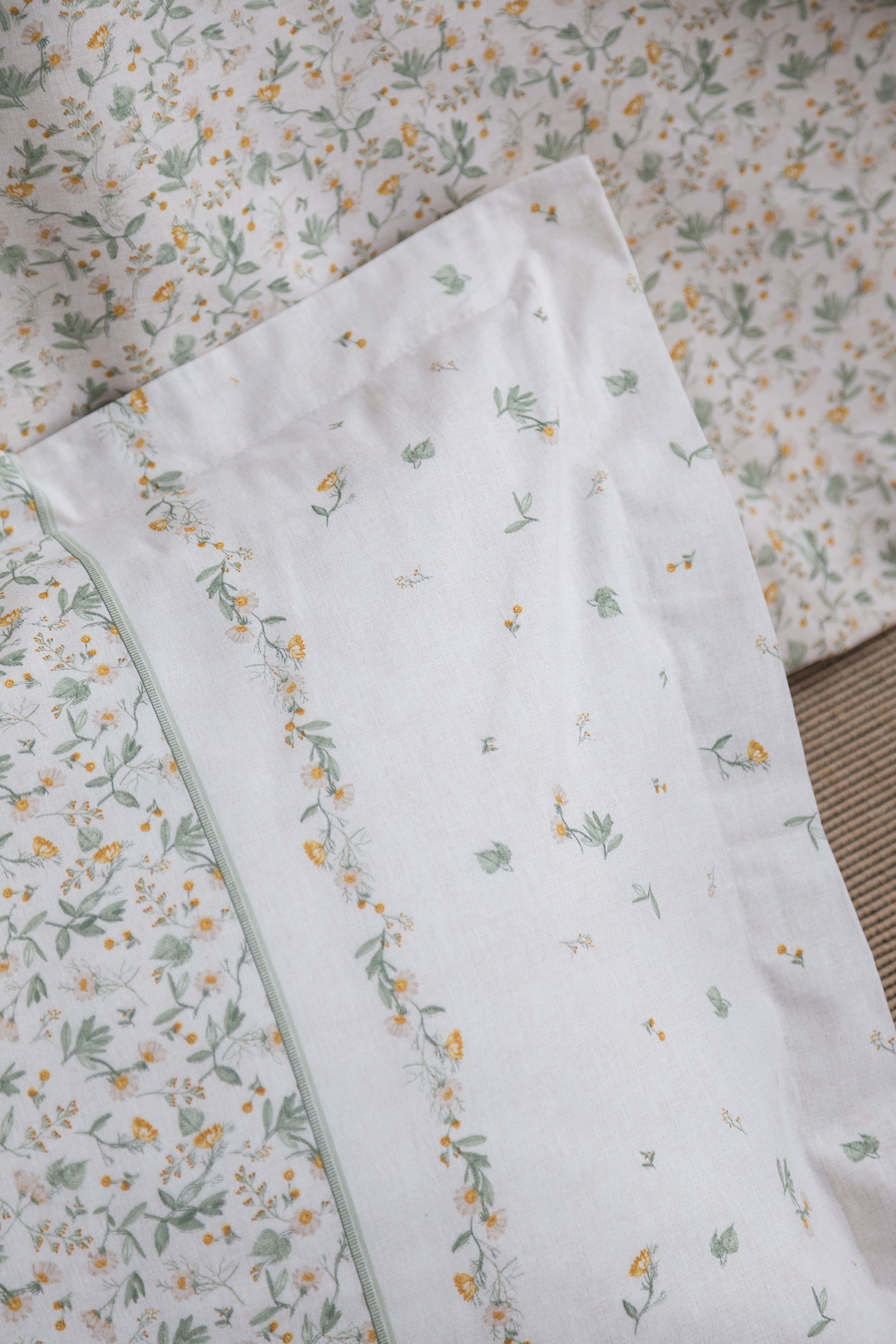 Apricitas Çift Kişilik Muslın Pıke Takımı Nevresim Set Sage Hardal