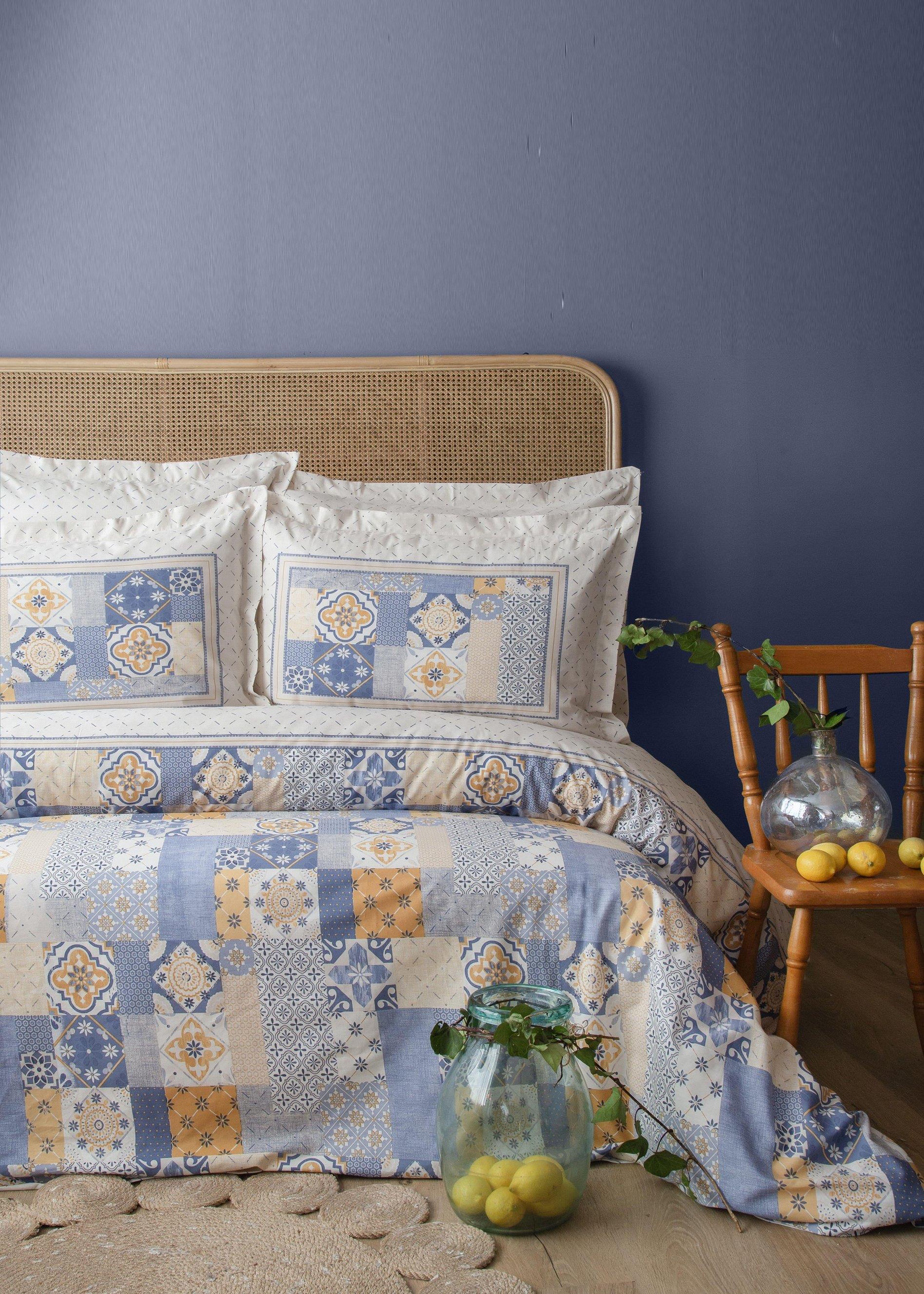 Apricitas Nevresim Takımı Senses Maude Indigo Çift Kişilik %100 Pamuk