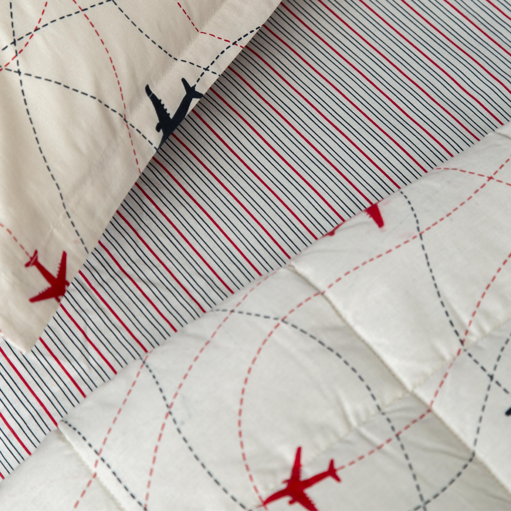 Apricitas Plane Yatak Örtülü  Çarşaf  Set Tek Kişilik