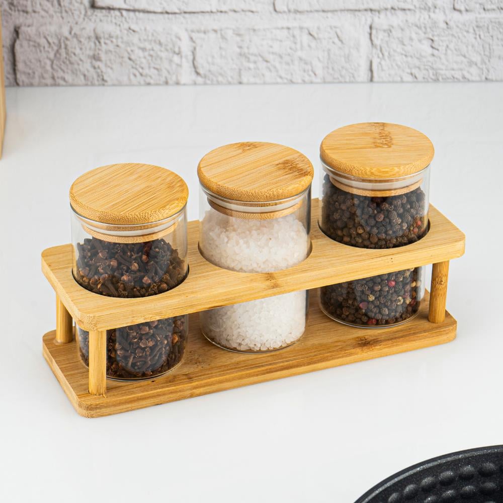 Bambum Andra - 4 Parça Standlı Baharatlık Seti Büyük