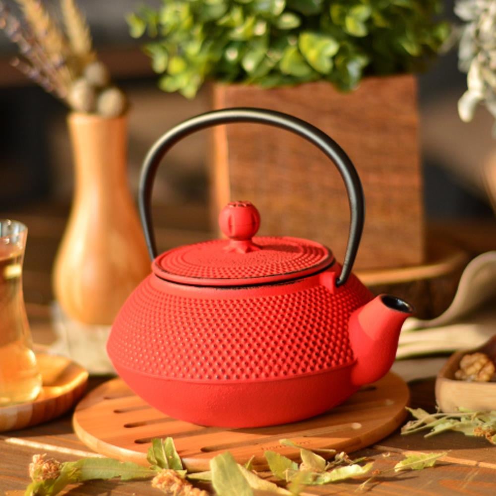 Bambum Linden Döküm Demlik 750 ml Kırmızı T2765