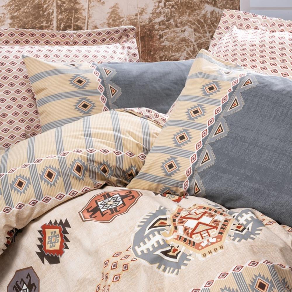 Cotton Box Ethnic Tek Kişilik Nevresim Takımı Dakota Gri