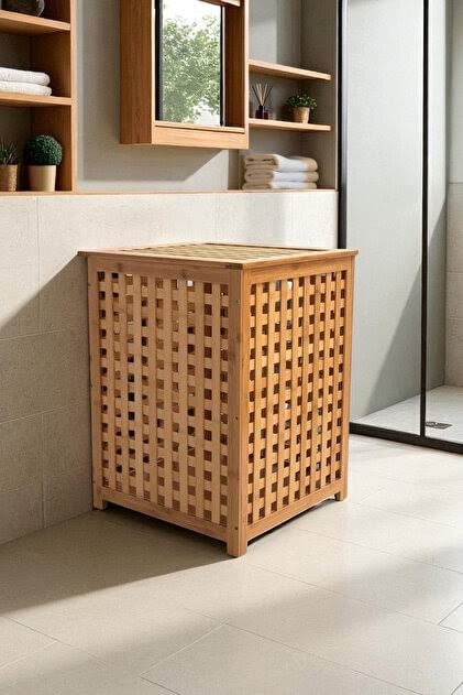 Dıgıthome Çamaşır Sepeti Banyo Düzenleyici Bambu DB-0041