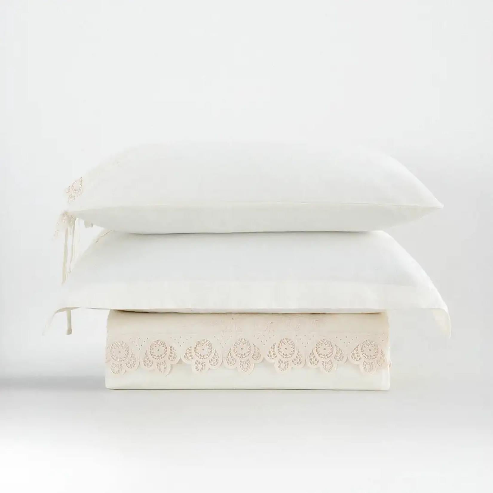 Ecocotton Amanda Çift Kişilik Nevresim Takımı Organik Pamuk Keten Krem