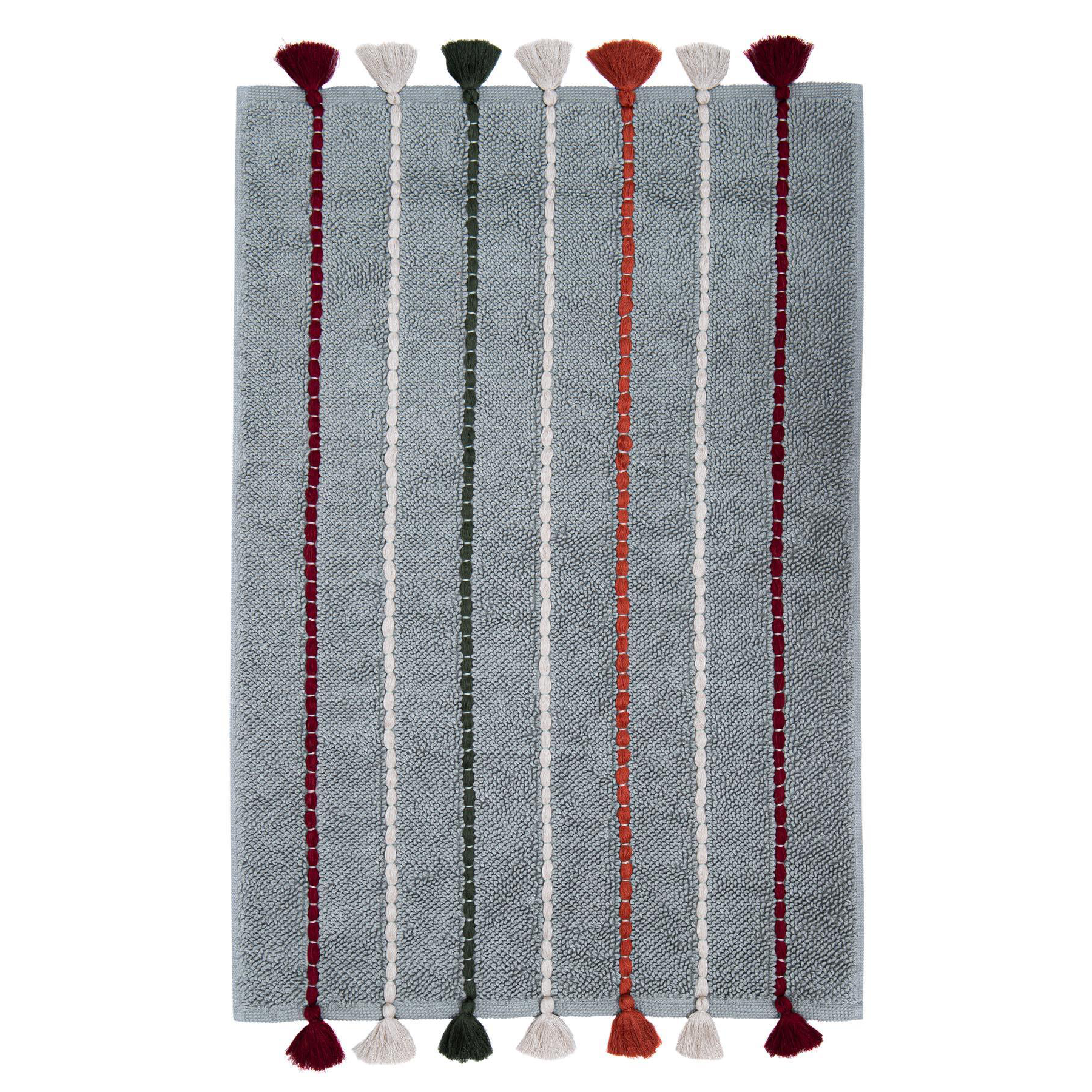 Ecocotton Katari Banyo Paspası %100 Pamuk El Nakışlı Yeşil 50x80 Cm