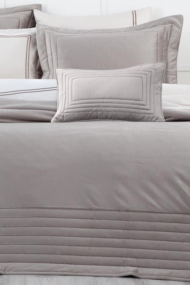 Ecocotton Yatak Örtüsü Çift Kişilik Feza Gri 240x260 %100 Organik