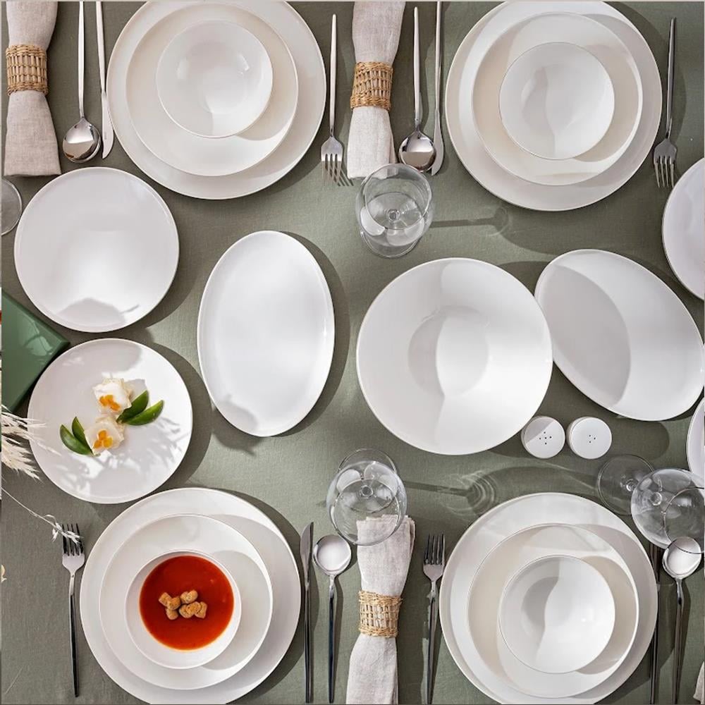 Emsan Alya Beyaz Gold 53 Parça 6 Kişilik Yemek Takımı