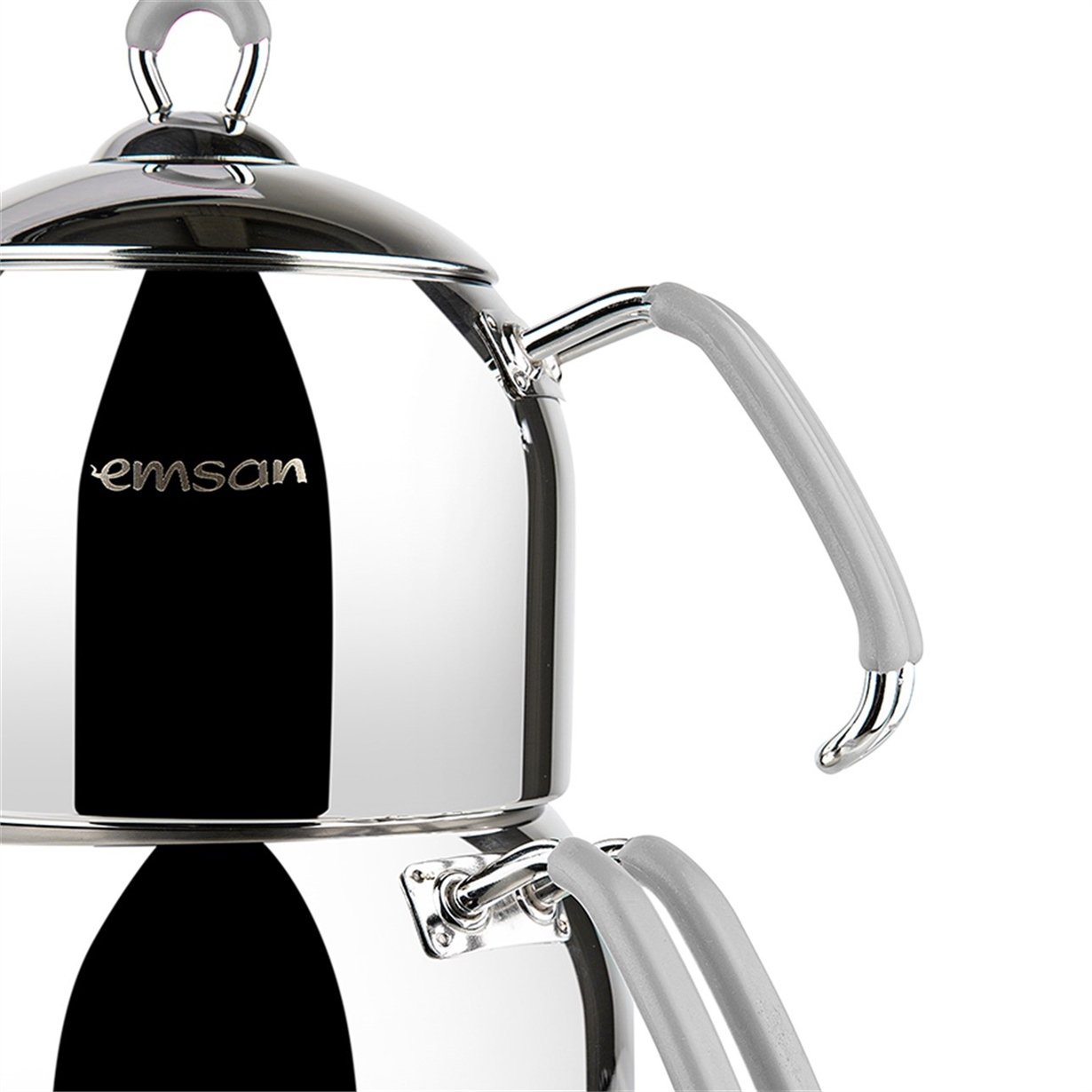 Emsan Anatolia Gri Maxi Pro Buhar Kesicili Çaydanlık Takımı
