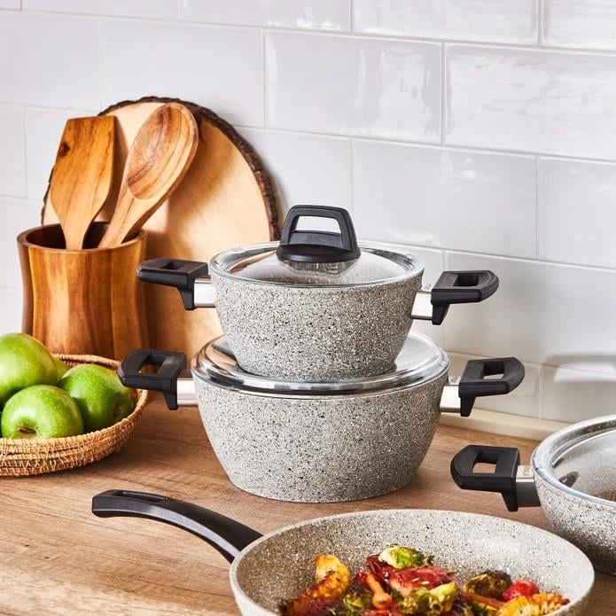 Emsan Bright 7 Parça Granit Kaplama Tencere Seti