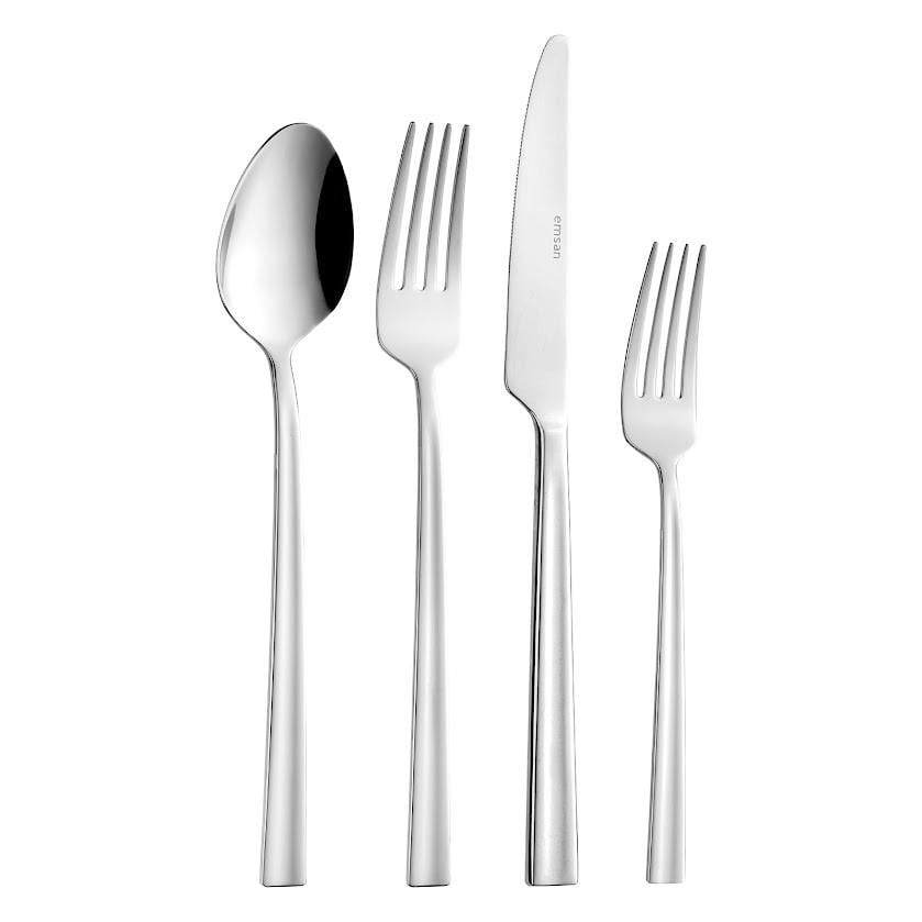 Emsan Çınar 24 Parça 6 Kişilik Kutulu Çatal Kaşık Bıçak Takımı