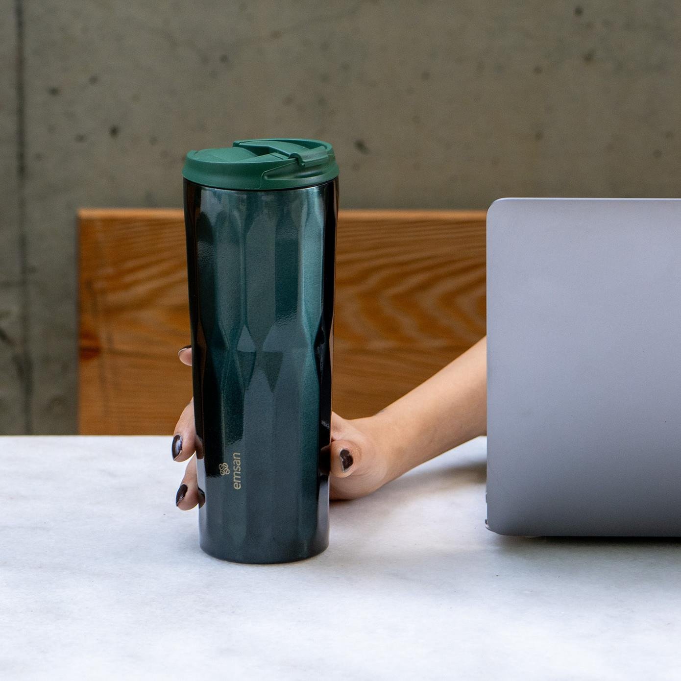 Emsan Crystal Termos Yeşil 500 ml