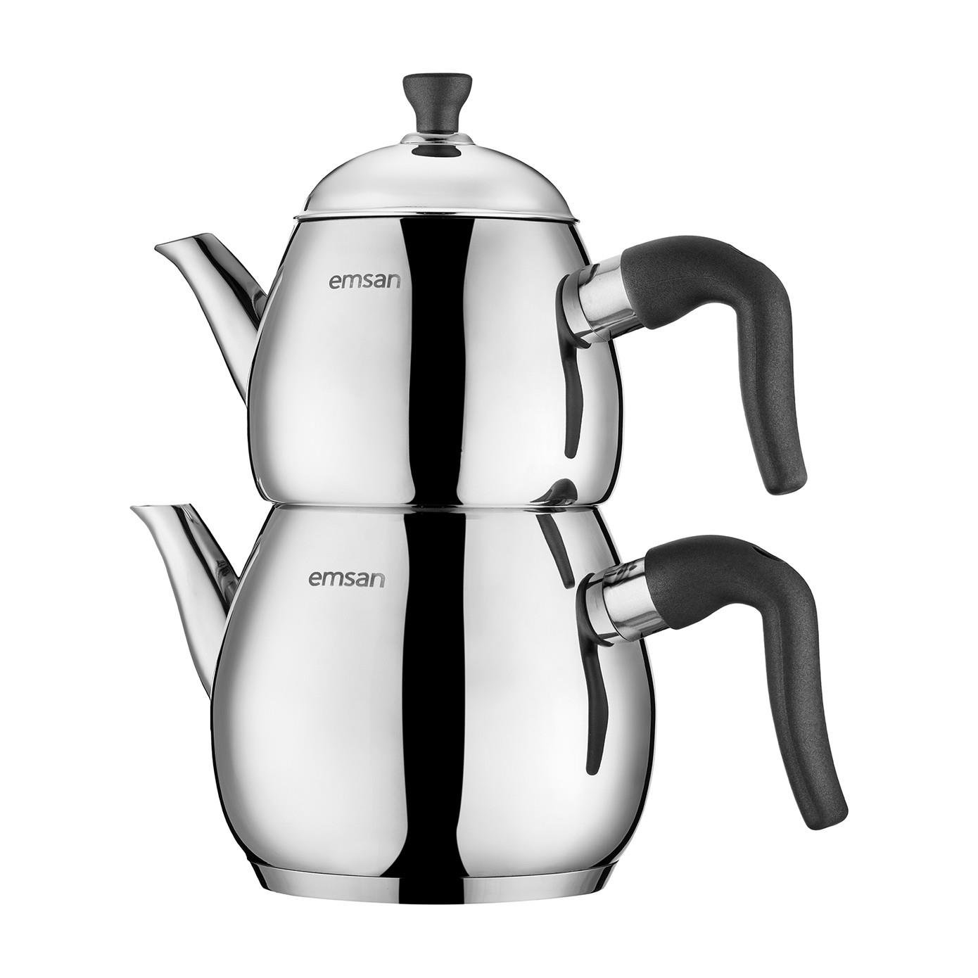 Emsan Duru Midi Çaydanlık Takımı Siyah 1.0 - 2.0 Lt