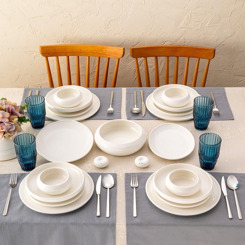 Emsan İstanbul Porselen Kınalıada Beyaz 53 Parça 6 Kişilik Yemek Takımı