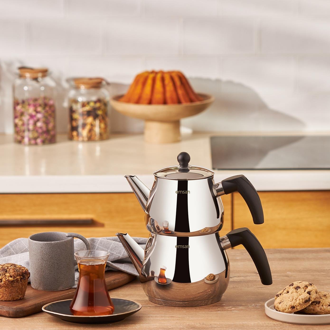 Emsan Luna Midi Inox Çaydanlık Takımı