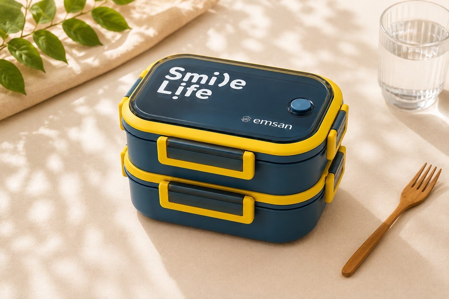 EMSAN LUNCH BOX CIFT KATLI SMILE LIFE BLUE