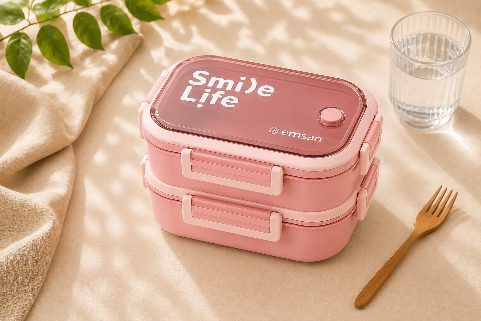 EMSAN LUNCH BOX CIFT KATLI SMILE LIFE PINK
