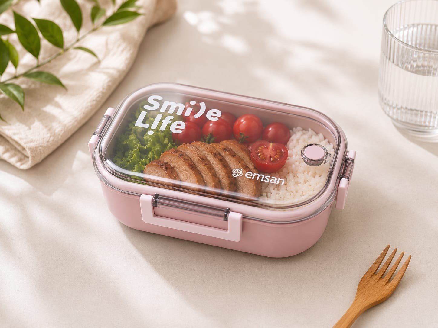 EMSAN LUNCH BOX SMILE LIFE PINK