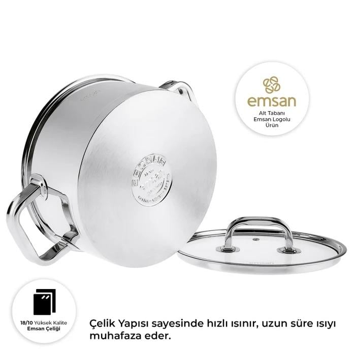 Emsan Mimosa 8 Parça Çelik Tencere Seti