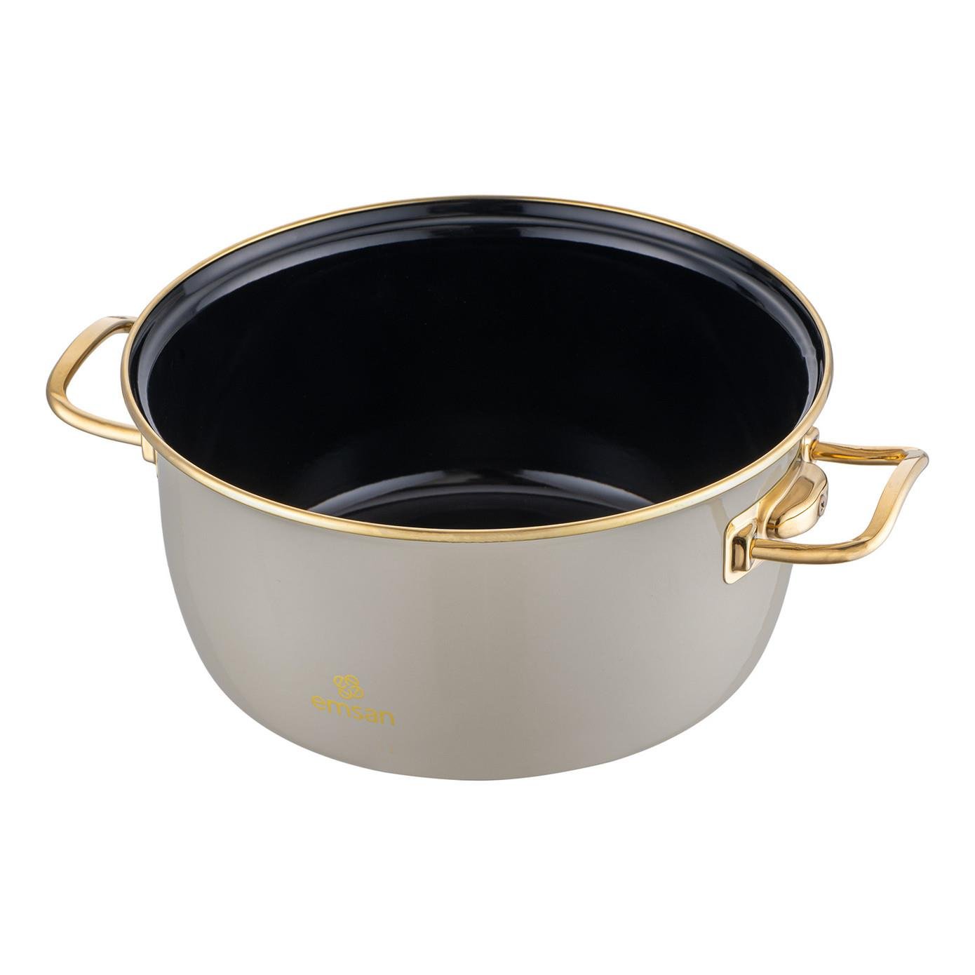 Emsan Retro Emaye Kızartma Tenceresi Bej