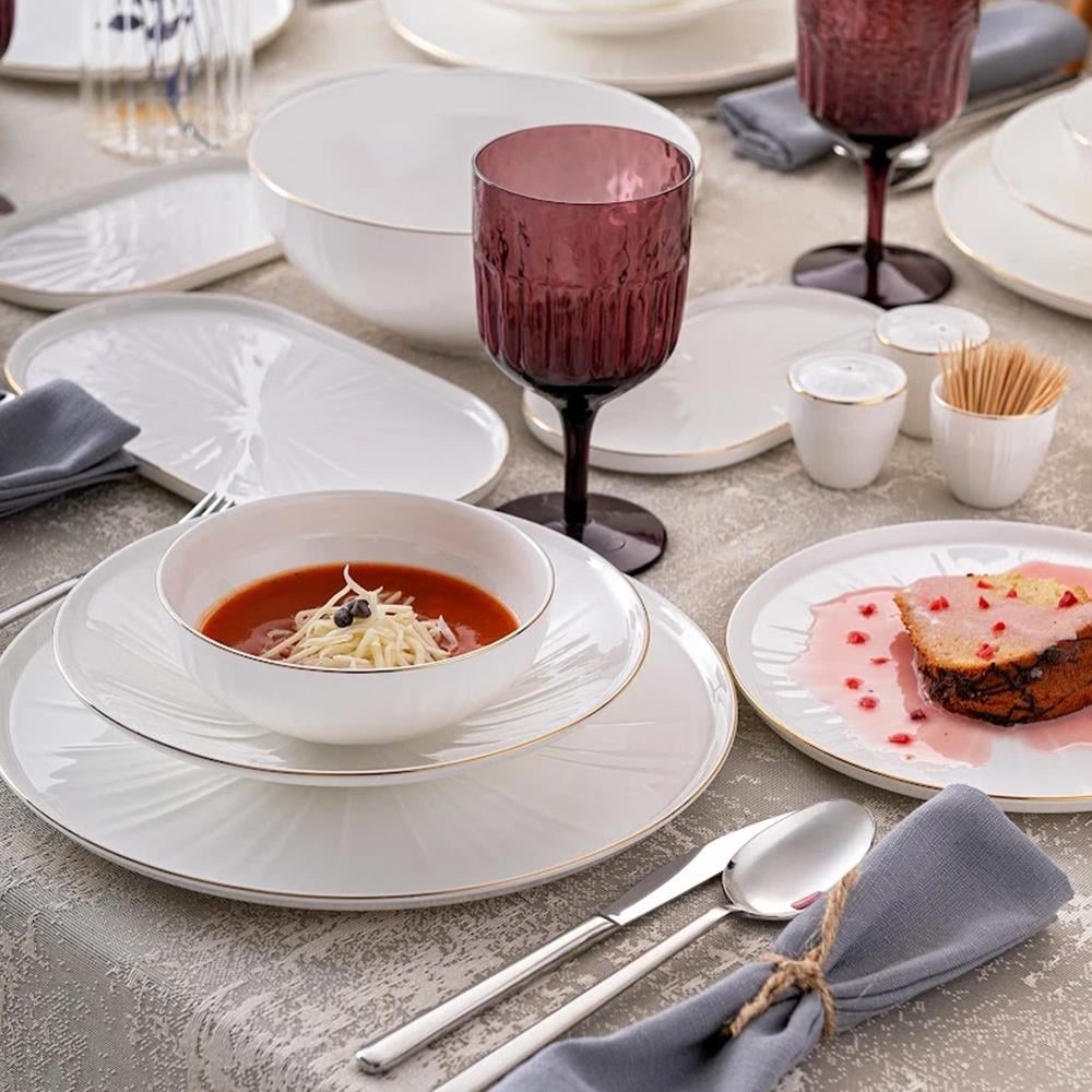 Emsan Sirius Gold Fine Bone 59 Parça 12 Kişilik Yemek Takımı