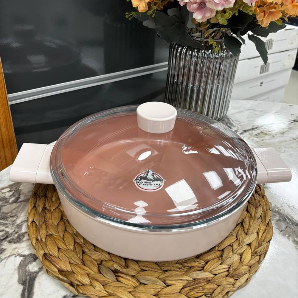 Emsan Swiss Crystal Kısa Tencere 30 cm Pembe