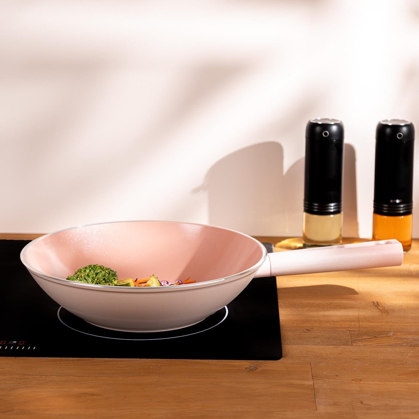 Emsan Swiss Crystal Pembe 28 cm Wok Tava