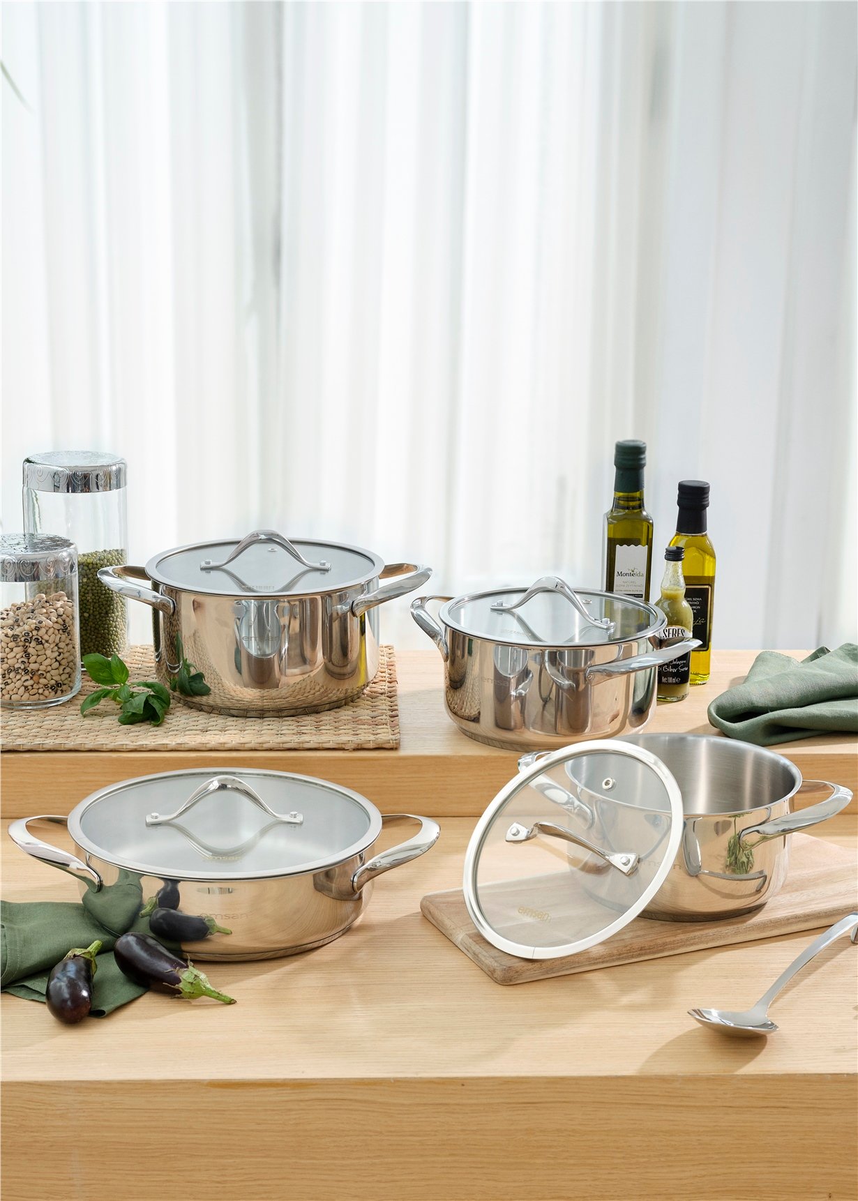 Emsan Yakamoz 8 Parça Paslanmaz Çelik Tencere Seti